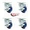 Service Caster 3 Inch Blue Polyurethane Wheel Swivel Top Plate Caster Set with Brake SCC SCC-20S314-PPUB-BLUE-TLB-4 - alternate 3